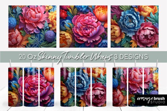Download 3D Flowers Sublimation Tumbler Wrap PNG - Sub Collection