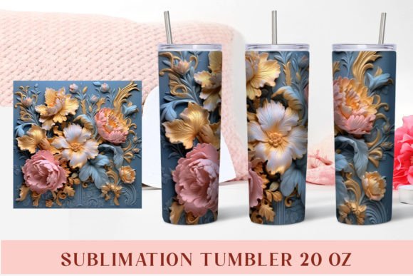 Download 3d Flower Sublimation Tumbler - Sub Collection