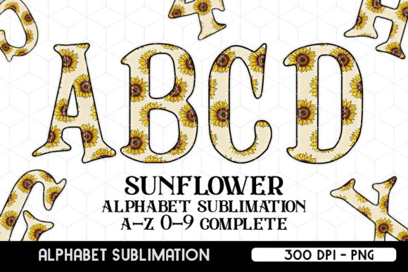 Download Sunflower Alphabet Letters Sublimation - Sub Collection