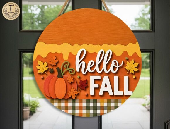 Download Hello Fall Door Hanger Laser Cut SVG - Fall door hanger Collection
