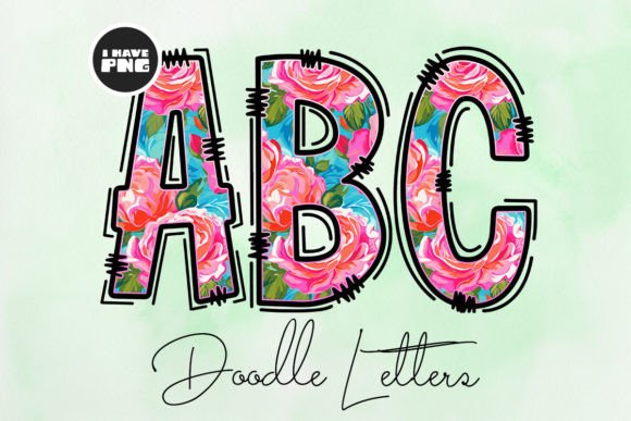 Download Rose Doodle Letters PNG File Sublimation - Sub Collection