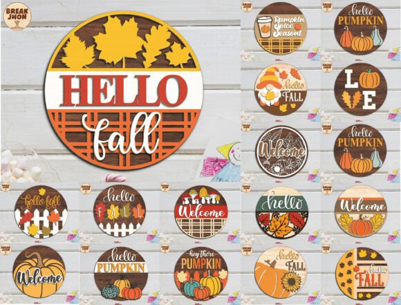 Download Fall Door Hanger SVG Bundle 15 Design - Fall door hanger Collection