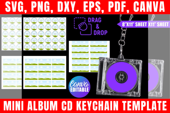 Download Mini Album CD Keychain Template - Keychain template Collection