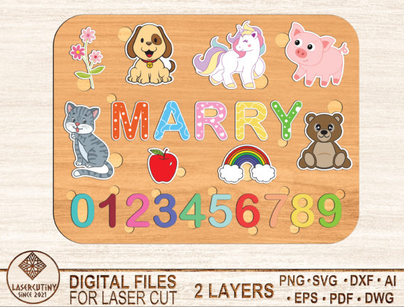 Download Custom Name Numbers Puzzle Laser Cut - Premium Bundle