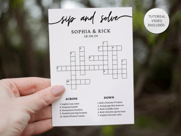 Download Custom Crossword Puzzle Wedding Template - Premium Resources