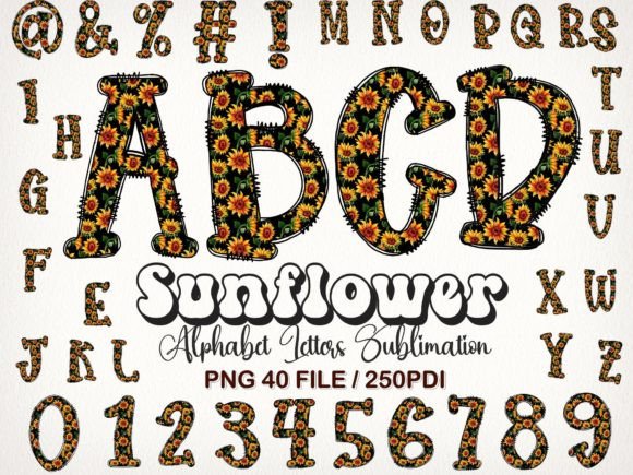 Download Sunflower Letters Alphabet Sublimation - Sub Collection