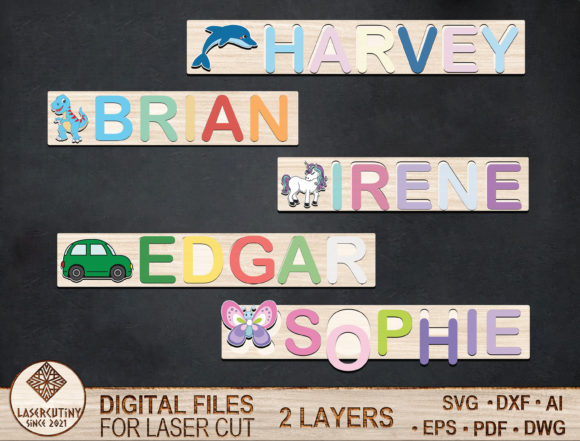Download Name Puzzle Laser Cut File - Premium Bundle
