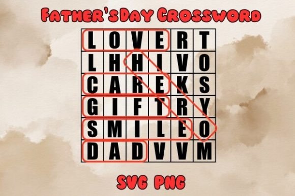 Download Father's Day Crossword Puzzle Art SVG - Premium Bundle