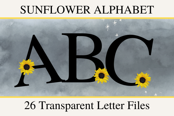 Download 26 Sunflower Letters for Sublimation - Sub Collection