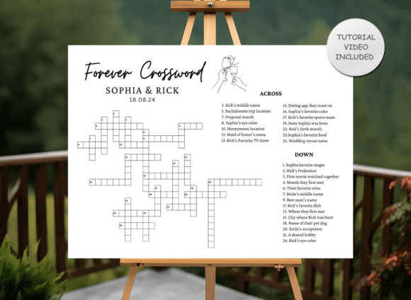 Download Custom Crossword Puzzle Wedding Template - Premium Resources