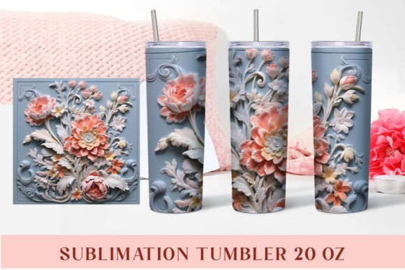 Download 3D Flowers Tumbler Sublimation Designs - Sub Collection