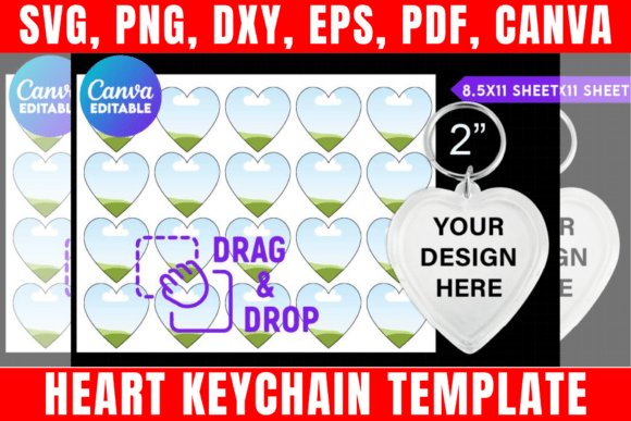 Download Heart Keychain Template, Keychain Svg - Keychain template Collection